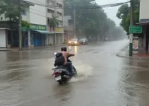alagamento na avenida em Ribeirão