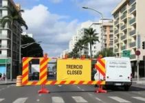 interdição parcial na Avenida Heráclito Fontoura